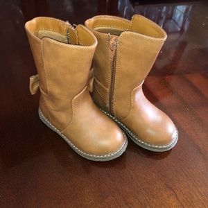 Cognac rider bow boots